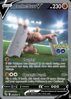 Pokémon GO Conkeldurr V #74 card