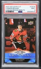 Connor Bedard 2023-24 Upper Deck Clear Cut Canvas Rookie Debuts card