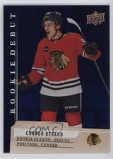 2023-24 Upper Deck Rookie Debut Blue Image Variant Achievement Connor Bedard #1 card
