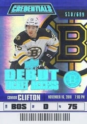 2019-20 Upper Deck Credentials Base Set Connor Clifton #123 card