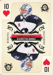 2024-25 O-Pee-Chee Playing Cards Connor Hellebuyck #10♥ card