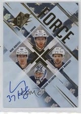2024-25 SPx Force Autograph Parallel Connor Hellebuyck #SF-CSMH card