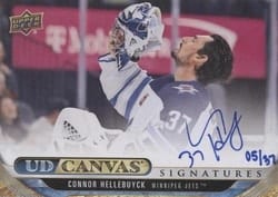 2024-25 Upper Deck UD Canvas Signatures Connor Hellebuyck #CA-CH card