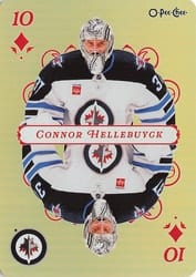 2025-26 O-Pee-Chee Playing Cards Connor Hellebuyck #10-DIAMONDS card