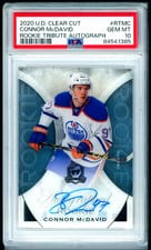 2020 Upper Deck Clear Cut Rookie Tribute Autographs Connor McDavid #RT-MC card