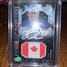 2023-24 SPx UD Black Pride of a Nation Autograph Patch Connor McDavid #PON-CM card
