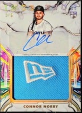 2025 Topps Inception Inception Autograph Jumbo Relic Hat Connor Norby #IAJH-CN card