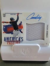 2022 Panini Chronicles America's Pastime Material Signatures Connor Wong #APMS-CW card