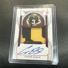 Cooper DeJean 2024 Panini National Treasures Collegiate College Materials Signatures card