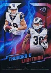 2018 Panini Playoff Thunder & Lightning Cooper Kupp / Todd Gurley II #8 card