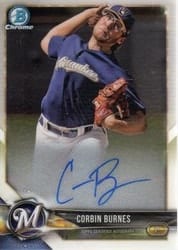 2018 Bowman Chrome Prospect Autographs Corbin Burnes #CPA-CB card