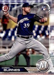 2019 Bowman Base Set Corbin Burnes #65 card