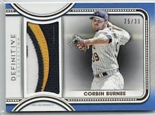 2022 Topps Definitive Collection Jumbo Relic Collection Corbin Burnes #DJR-CBU card