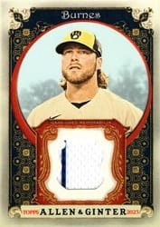 2023 Topps Allen & Ginter Relics (Pattern B) Corbin Burnes #AGRB-CB card