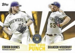 2023 Topps One-Two Punch Corbin Burnes / Brandon Woodruff #12P-2 card