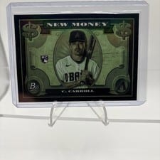 2023 Bowman Platinum New Money Autographs Corbin Carroll #NM-4 card