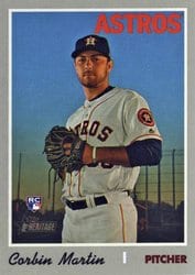2019 Topps Heritage Base Set Corbin Martin #595 card