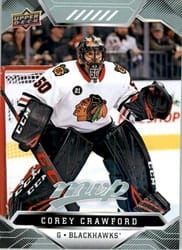 2019-20 Upper Deck MVP Base Set Corey Crawford #110 card