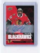 2025-26 Upper Deck Chicago Blackhawks Centennial Red Hot Autos Corey Crawford #59 card