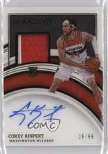 2021-22 Panini Immaculate Collection Rookie Patch Autographs Corey Kispert #105 card