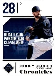 2018 Panini Chronicles Base Set Corey Kluber #46 card