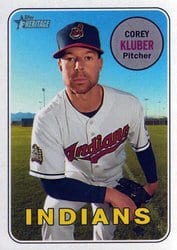 2018 Topps Heritage Base Set Corey Kluber #176 card