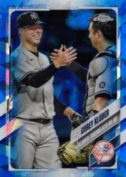 2021 Topps Chrome Update Sapphire Edition Base Set Corey Kluber #US52 card