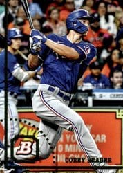 2022 Bowman Heritage Base Set Corey Seager #55 card