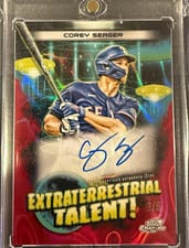 2023 Topps Cosmic Chrome Extraterrestrial Talent Autographs Corey Seager #ETA-CS card