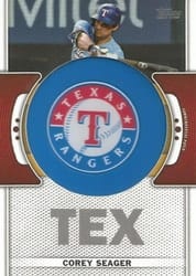 2023 Topps Team Logo Manufactured Patches Corey Seager #TLP-CS card