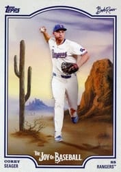 2025 Topps X Bob Ross: The Joy of Baseball Base Set Corey Seager #24 card
