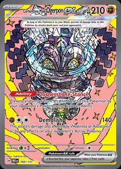 2025 Prismatic Evolutions Cornerstone Mask Ogerpon ex #160 card
