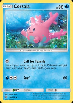 Sun & Moon Corsola #36 card