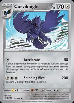 Paldea Evolved Corviknight #148 card