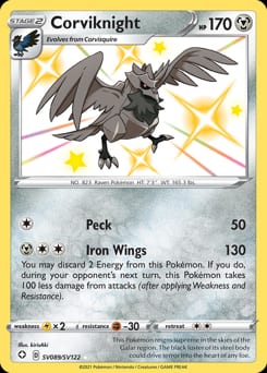 Shining Fates Shiny Vault Corviknight #SV089 card