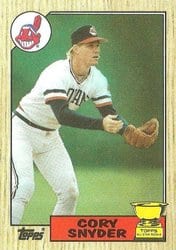 1987 Topps Base Set Cory Snyder #192 card