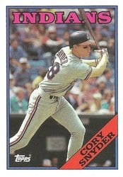 1988 Topps Base Set Cory Snyder #620 card