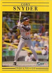 1991 Fleer Base Set Cory Snyder #378 card