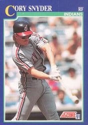1991 Score Base Set Cory Snyder #19 card