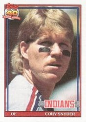1991 Topps Base Set Cory Snyder #323 card
