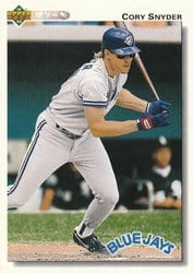 1992 Upper Deck Base Set Cory Snyder #504 card