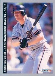1993 Fleer Base Set Cory Snyder #160 card