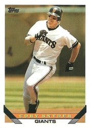 1993 Topps Base Set Cory Snyder #254 card