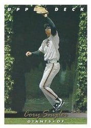 1993 Upper Deck Base Set Cory Snyder #218 card