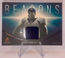 2024 Panini Luminance Beacons Relics Courtland Sutton #BEA-CSN card