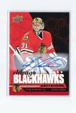 2025-26 Upper Deck Chicago Blackhawks Centennial Red Hot Autos Craig Anderson #66 card