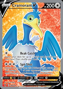 2020 Sword & Shield Cramorant V #198 card
