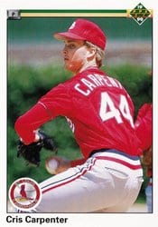 1990 Upper Deck Base Set Cris Carpenter #523 card