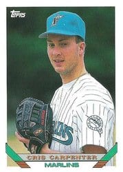 1993 Topps Base Set Cris Carpenter #629 card