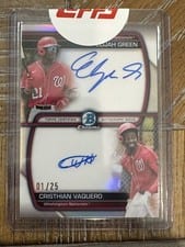 Cristhian Vaquero / Elijah Green 2023 Bowman Dual Prospect Autographs card